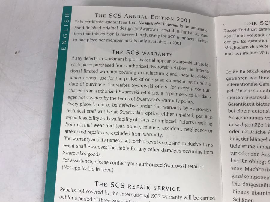 Swarovski Crystal SCS (Swarovski Crystal Society) Harlequin 2001 Annual Edition By Anton Hirzinger With Original Box [Photo 17]
