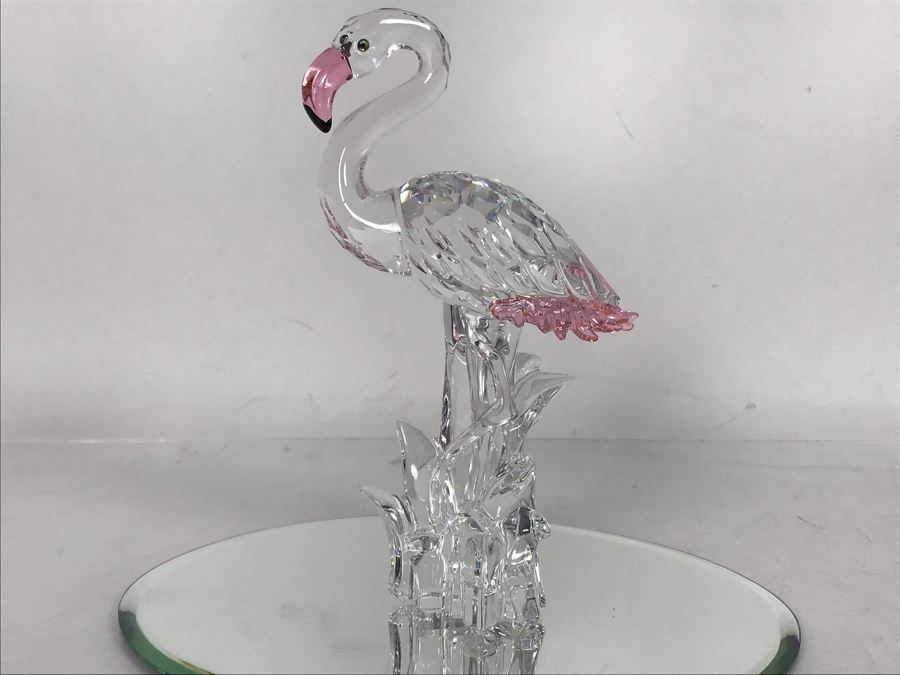 Swarovski Crystal Flamingo Figurine With Original Box