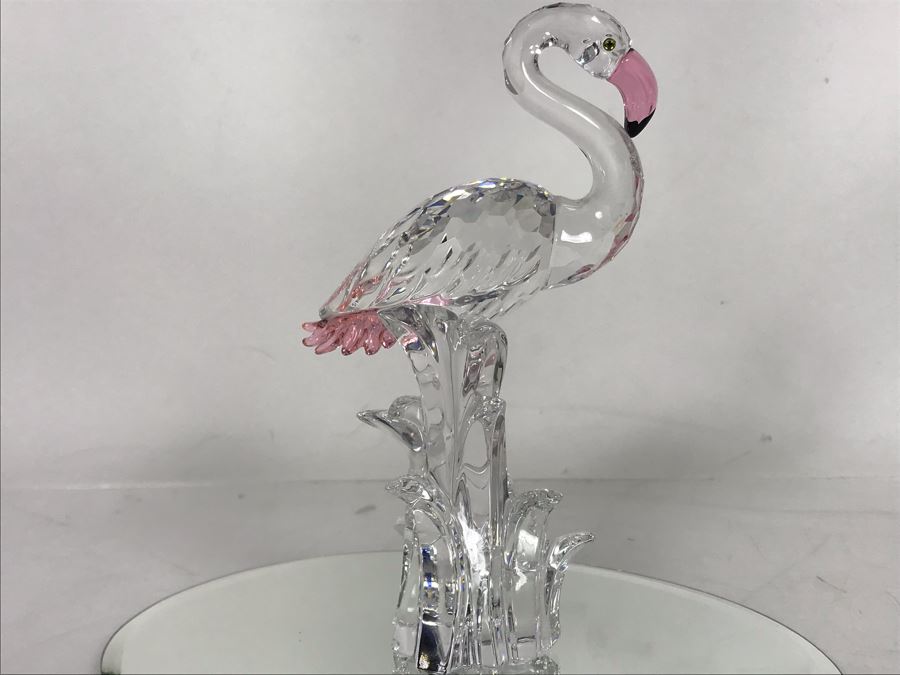 Swarovski Crystal Flamingo Figurine With Original Box