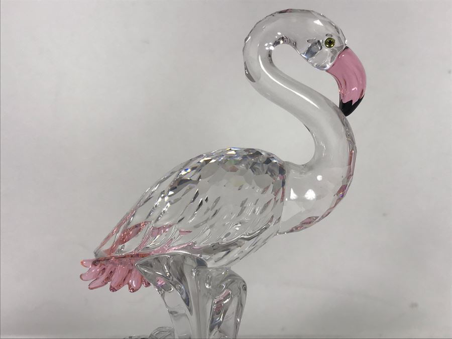 Swarovski Crystal Flamingo Figurine With Original Box