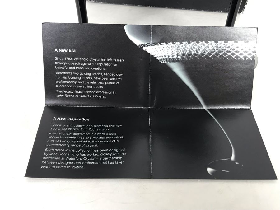 Pair Of New John Rocha Designer Waterford Crystal Red Wine High Hand Cased Lead Crystal Stemware Glasses In Black With Original Box [Photo 10]