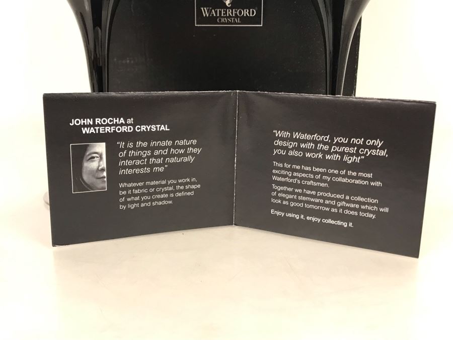 Pair Of New John Rocha Designer Waterford Crystal Red Wine High Hand Cased Lead Crystal Stemware Glasses In Black With Original Box [Photo 9]