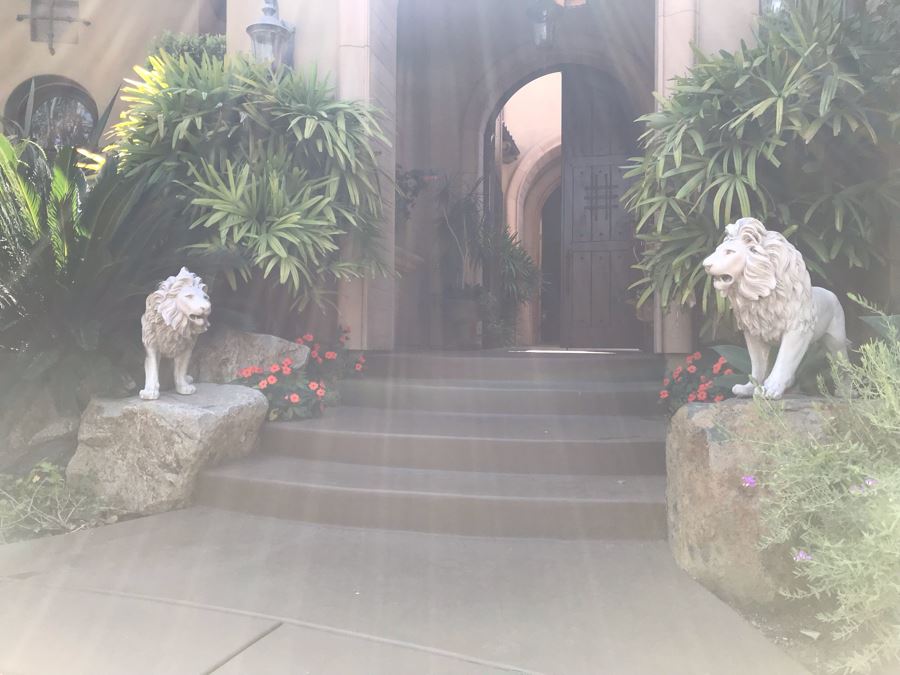 Pair Of Resin Lion Statues 36L X 27H Retails $550 [Photo 3]