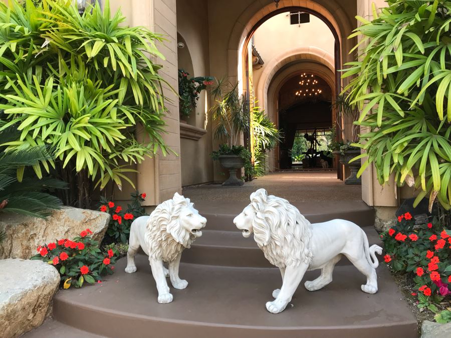 Pair Of Resin Lion Statues 36L X 27H Retails $550 [Photo 12]
