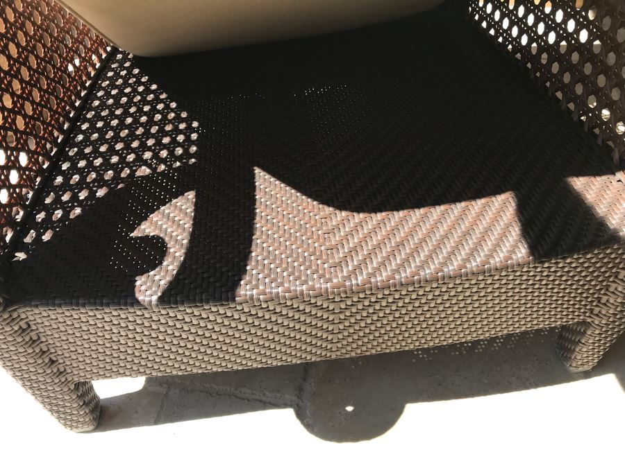 Richard Frinier For Century Furniture PAIR Of Outdoor Armchairs Lounge Chairs With Cushions (Stored Inside) Denpasar Collection (PICK UP FROM HOME) Retails $4,208 For Pair [Photo 7]