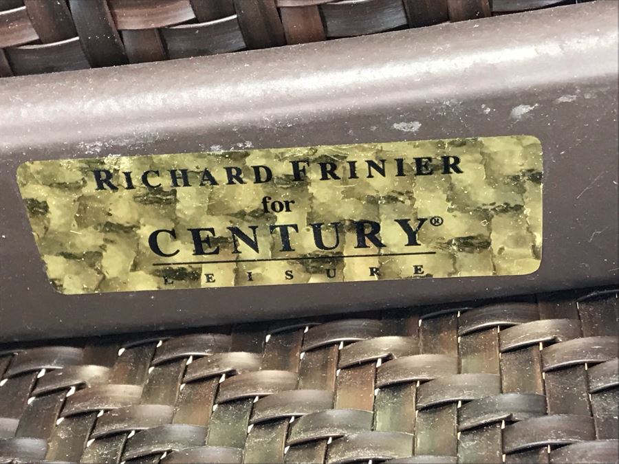 Richard Frinier For Century Furniture PAIR Of Outdoor Armchairs Lounge Chairs With Cushions (Stored Inside) Denpasar Collection (PICK UP FROM HOME) Retails $4,208 For Pair [Photo 10]