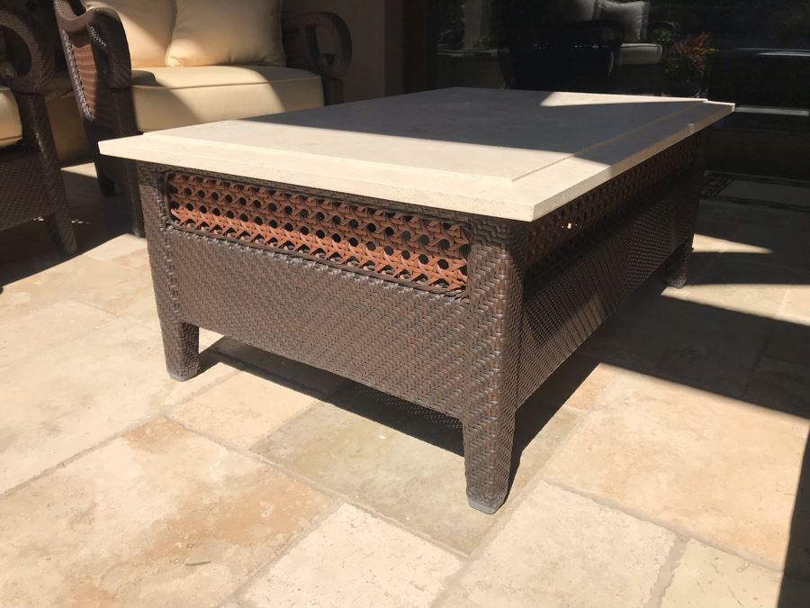 Richard Frinier For Century Furniture Marble Top Cocktail Table Denpasar Collection (PICK UP FROM HOME) 44W X 30D X 17.5H Retails $1,299 [Photo 3]