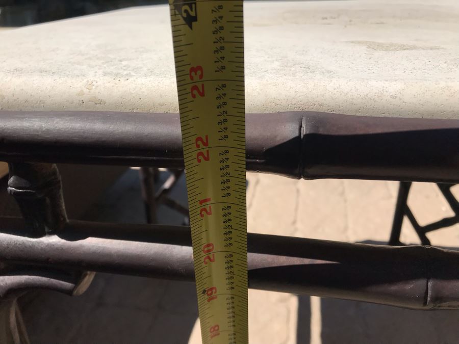 Richard Frinier For Century Furniture PAIR Of Articulating Chaise Lounge Chairs Denpasar Collection AND Richard Frinier For Century Furniture Marble Top Orient Collection Side Table Aluminum (PICK UP FROM HOME) 26W X 26D X 23H Total Retails $9,172 [Photo 16]