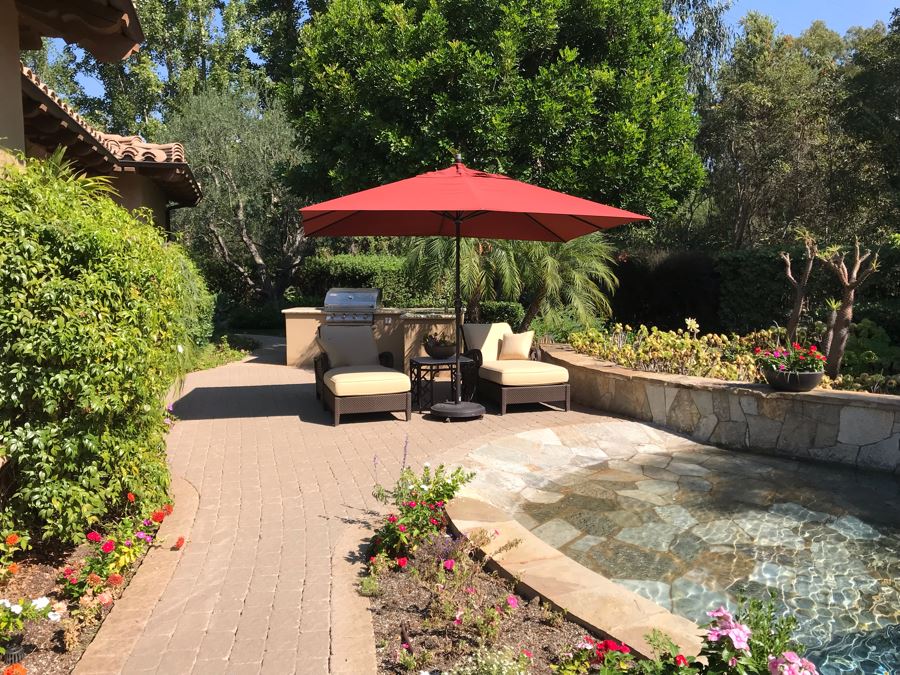 11' Sunbrella Treasure Garden Outdoor Umbrella With Rolling Base (PICK UP FROM HOME) Retails $1,235 [Photo 5]