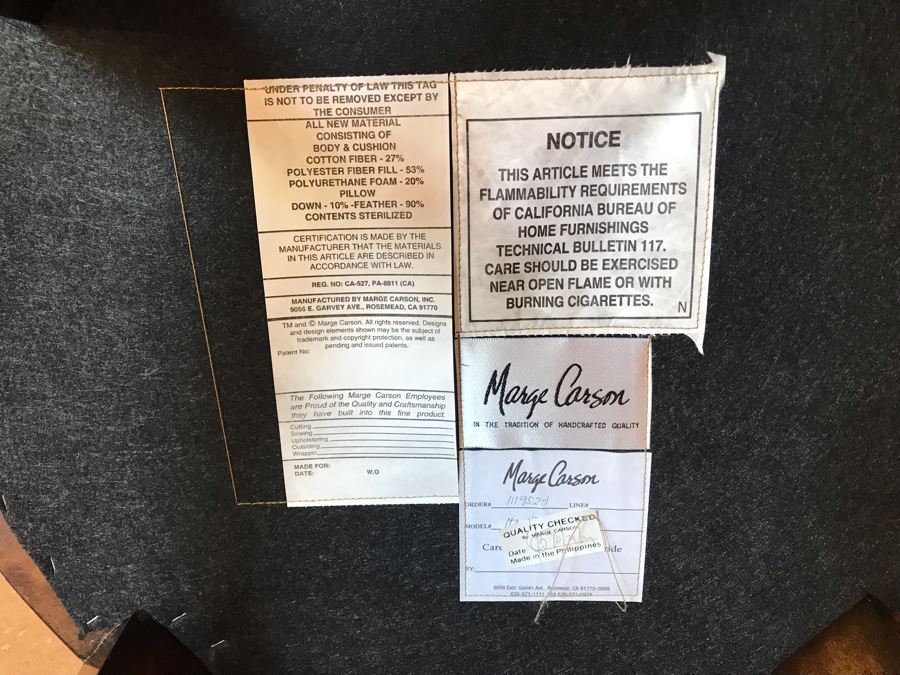 Marge Carson Designer Counter Stools Barstools With Brass Nailhead And Leather Seats (24' Seat Height - 36'H) Total Retails $8,730 [Photo 11]