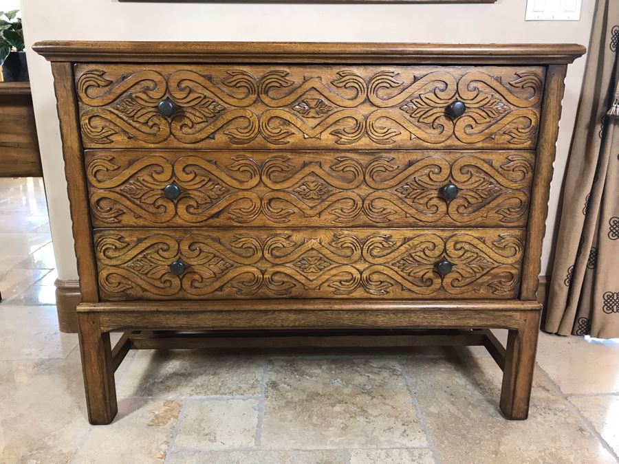 Stunning Century Furniture Madera Filigree 3-Drawer Chest Of Drawers Dresser 44W X 20D X 36.5H Retails $3,960 [Photo 2]