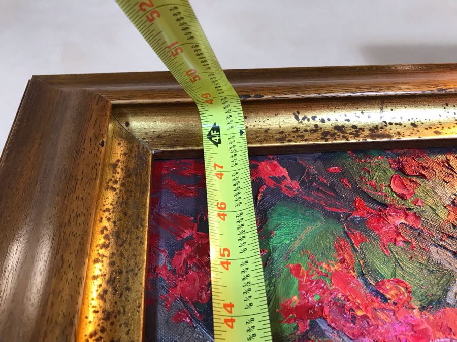 Original Carol Krick Fine Art Oil Painting On Canvas Titled 'Tuscan Window' In Wooden Frame With Overhead Lighting 36 X 48 Canvas Appraised At $12,000 [Photo 13]