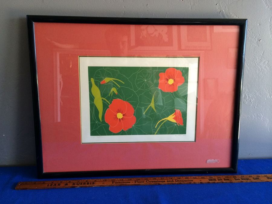 1974 Framed Signed Nasturtium Print 63/125 [Photo 1]