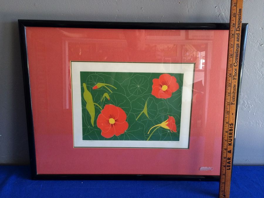 1974 Framed Signed Nasturtium Print 63/125 [Photo 5]