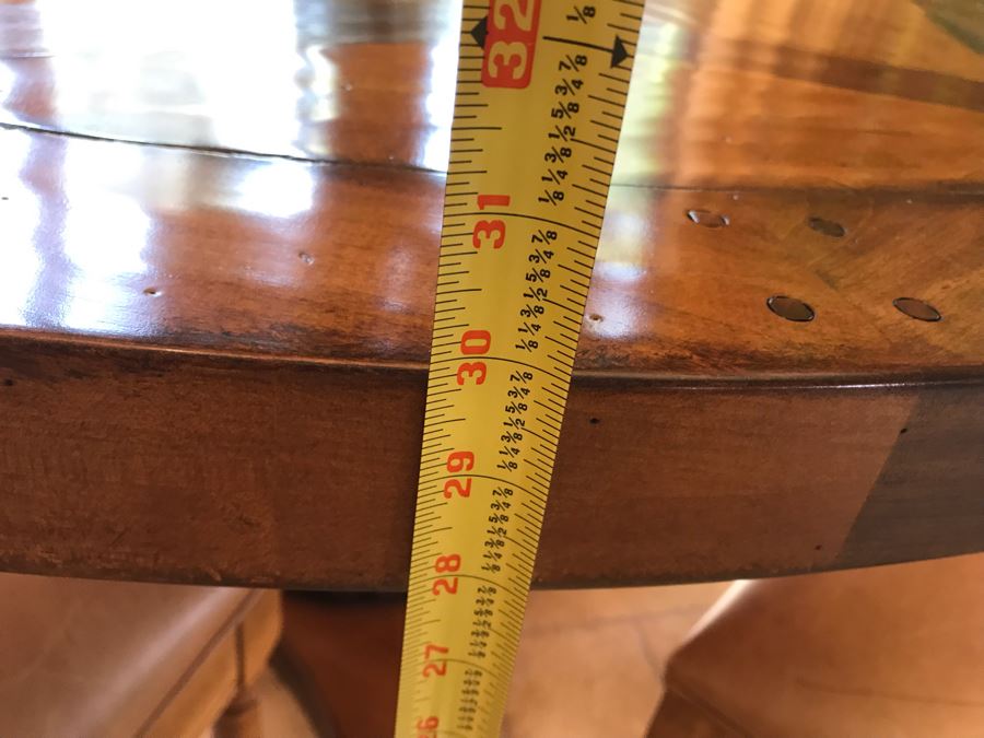 Stunning Century Furniture Inlaid Star Pattern Pedestal 5' Round Dining Table With Four Matching Century Furniture Exeter Side Chairs Dining Chairs Total Retails $11,520 [Photo 14]