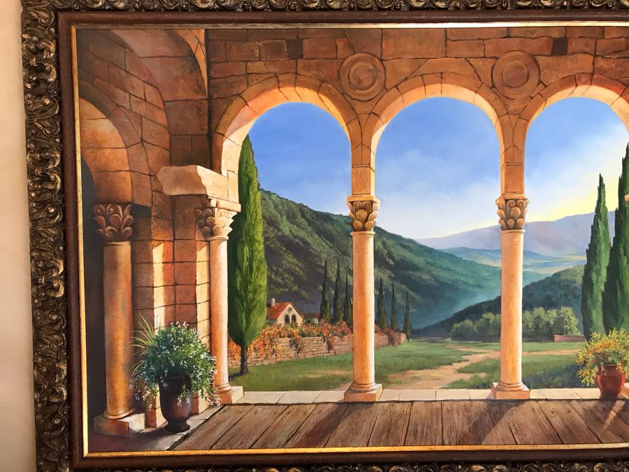 Original Carol Krick Fine Art Oil Painting On Canvas Titled 'Belvedere Glow' In Stunning Frame 60 X 36 Appraised At $15,000 [Photo 4]