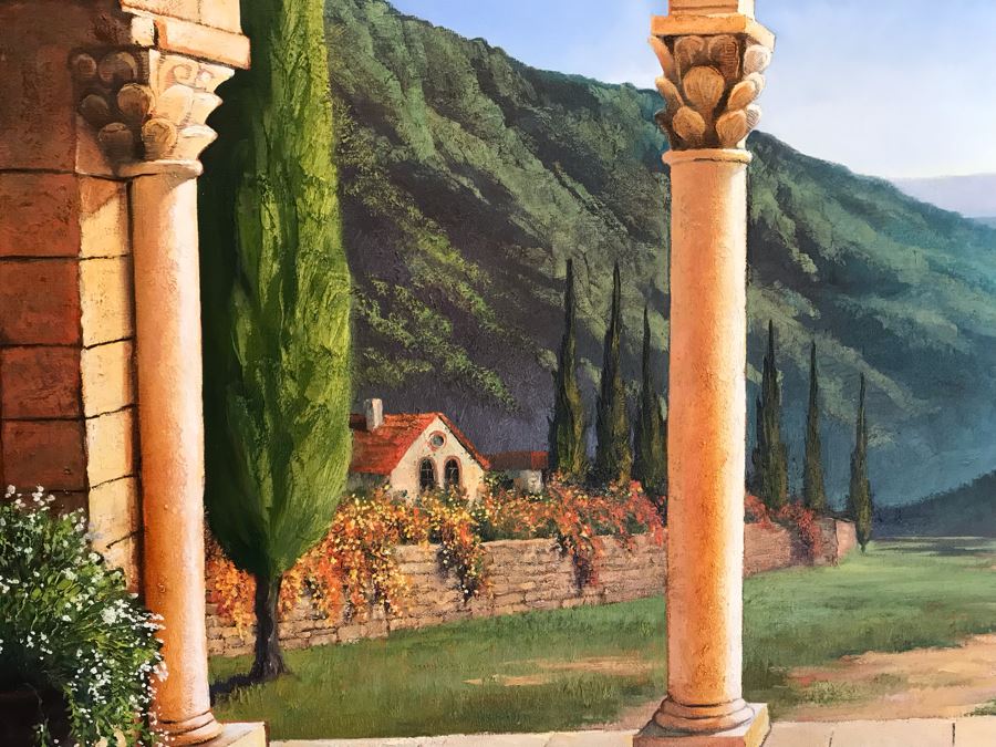 Original Carol Krick Fine Art Oil Painting On Canvas Titled 'Belvedere Glow' In Stunning Frame 60 X 36 Appraised At $15,000 [Photo 9]