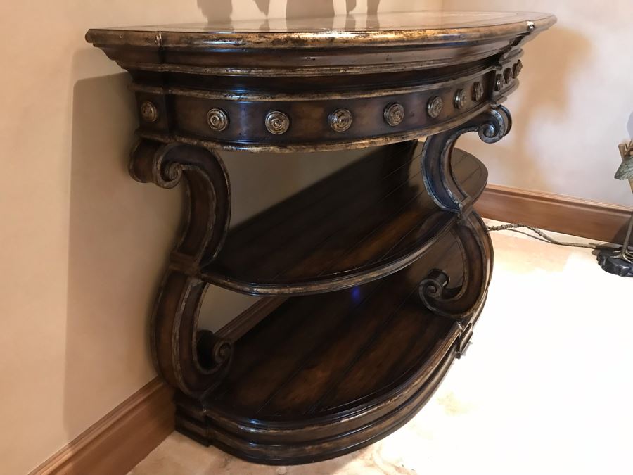 Stunning Marge Carson Designer Entry Console Table With Marble Top 66W X 25D X 40H Retails $6,250 [Photo 9]