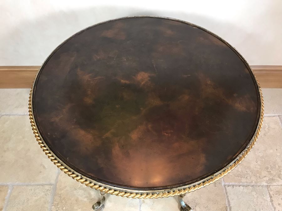Century Furniture Round 2-Tier Silver And Gold Metal Side Table 25W X 26.5H Retails $1,420 [Photo 6]