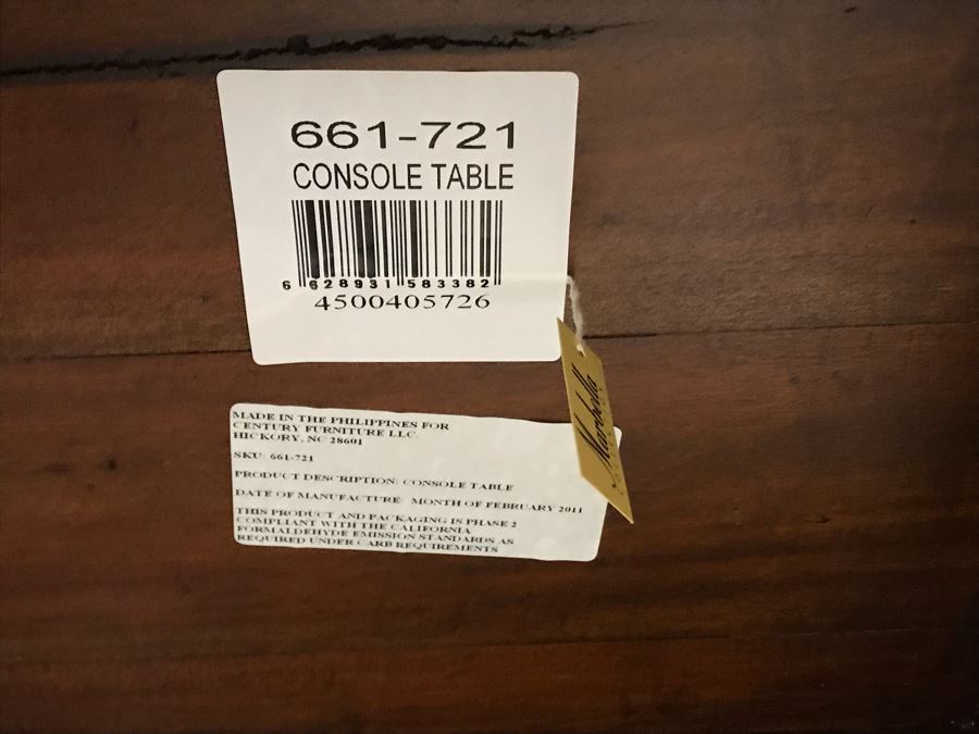 Impressive Century Furniture Marbella Collection Console Entry Table Wood With Wrought Iron 78W X 26D X 36H Retails $4,000+ [Photo 16]