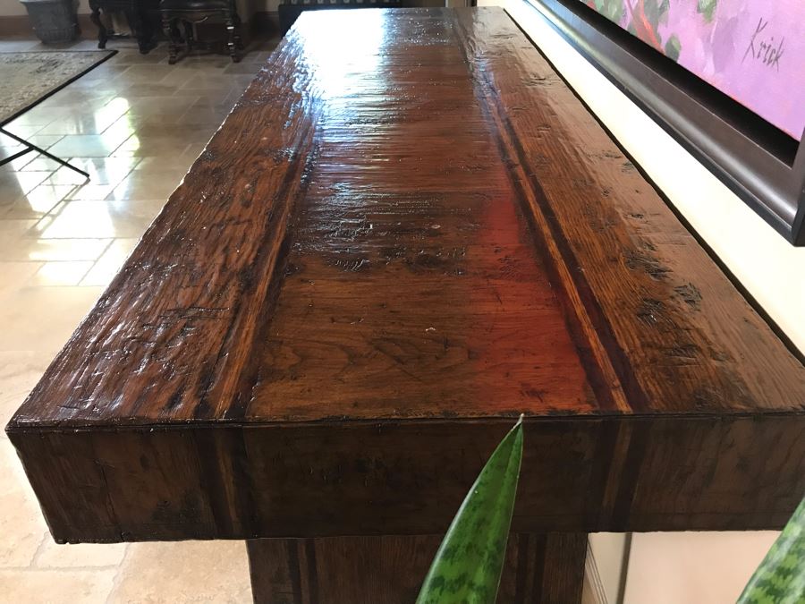 Impressive Century Furniture Marbella Collection Console Entry Table Wood With Wrought Iron 78W X 26D X 36H Retails $4,000+ [Photo 10]