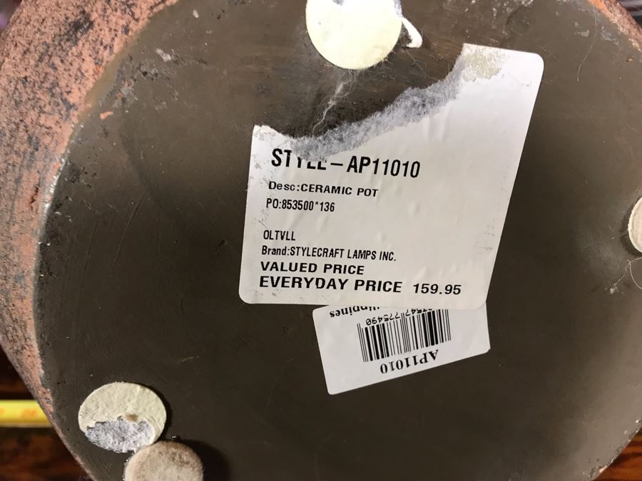 Pair Of Rustic Red Ceramic Pots By Stylecraft Lamps 15H And 22H Retails $270 [Photo 8]