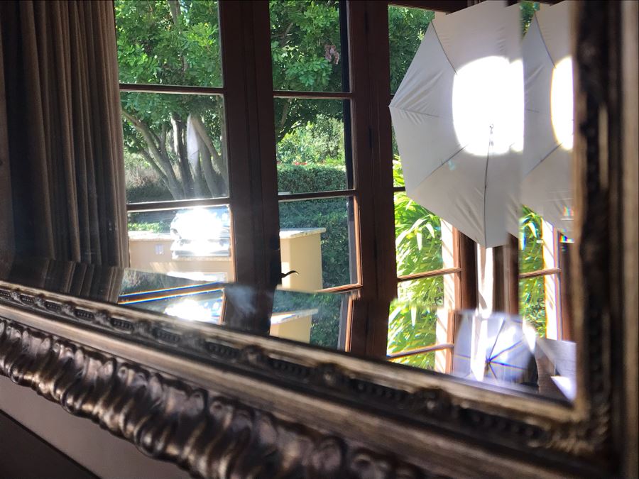 Large Antiqued Gold Tone Beveled Glass Wall Mirror 64.5W X 34H Retails $800 [Photo 7]