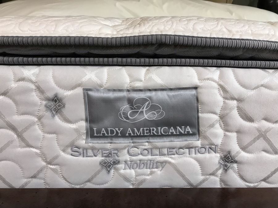 Stanley Furniture Costa Del Sol Barcelona Stateroom Mansion Bed With Lady Americana Silver Collection Nobility Cal King Mattress And High End Bedding Guest Bedroom Rarely Used 8'L X 77W X 78H (PICK UP FROM HOME) Retails Over $5,300 [Photo 15]