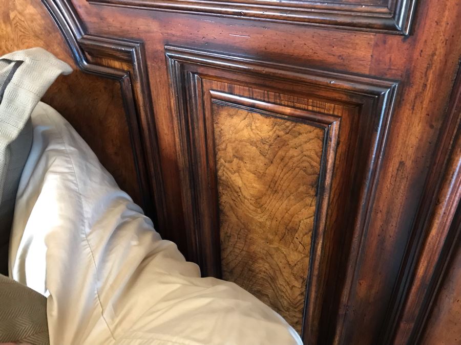 Stanley Furniture Costa Del Sol Barcelona Stateroom Mansion Bed With Lady Americana Silver Collection Nobility Cal King Mattress And High End Bedding Guest Bedroom Rarely Used 8'L X 77W X 78H (PICK UP FROM HOME) Retails Over $5,300 [Photo 7]