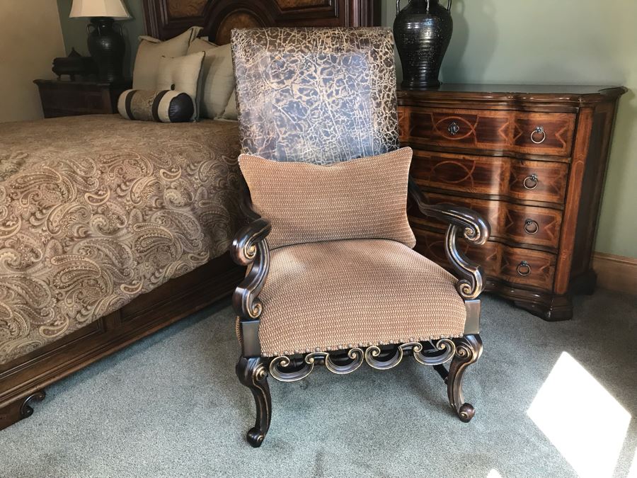 Rachlin Classics Armchair With Brass Nailheads 31W X 37D X 48H Retails $800 [Photo 6]