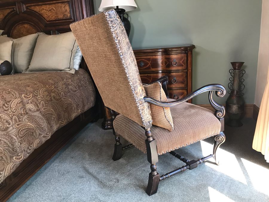 Rachlin Classics Armchair With Brass Nailheads 31W X 37D X 48H Retails $800 [Photo 9]