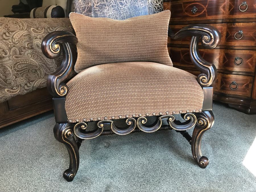 Rachlin Classics Armchair With Brass Nailheads 31W X 37D X 48H Retails $800 [Photo 7]