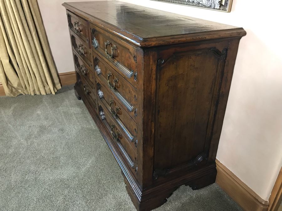 Impressive Century Furniture Marbella Collection Alameda 8-Drawer Chest Of Drawers Dresser Constructed Of Mahogany, Walnut And Maple Solids With Solid Brass Pulls 75W X 24D X 42.5H Retails $3,990 [Photo 4]