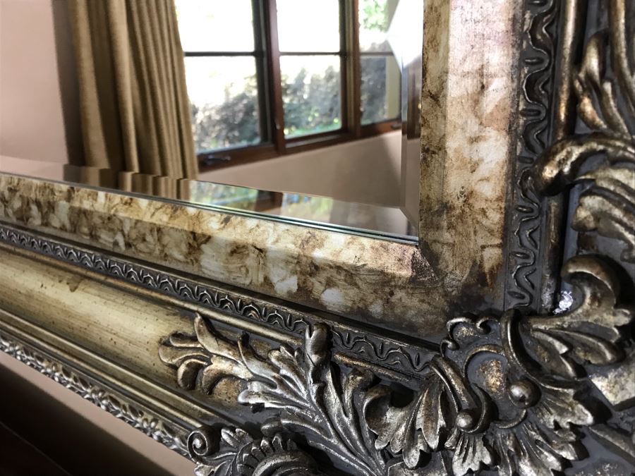 Silver Tone Beveled Glass Wall Mirror 62W X 51H Retails $2,550 [Photo 8]