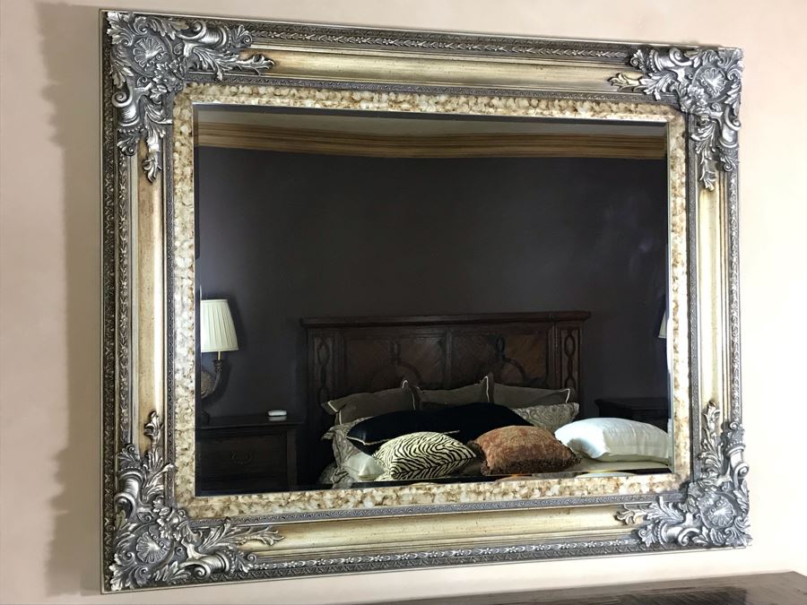 Silver Tone Beveled Glass Wall Mirror 62W X 51H Retails $2,550 [Photo 3]