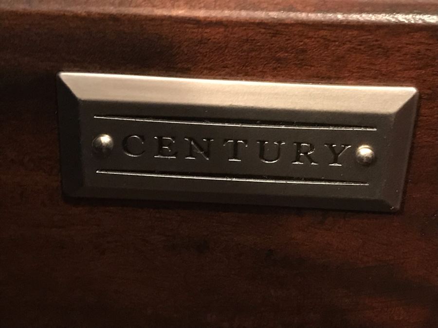 PAIR Of Century Furniture Marbella Collection Inlaid Top Dovetail Drawer 3-Drawer Chest Of Drawers Dresser Mahogany, Walnut And Maple With Solid Brass Handles 54W X 22D X 42H Retails $5,980 [Photo 10]