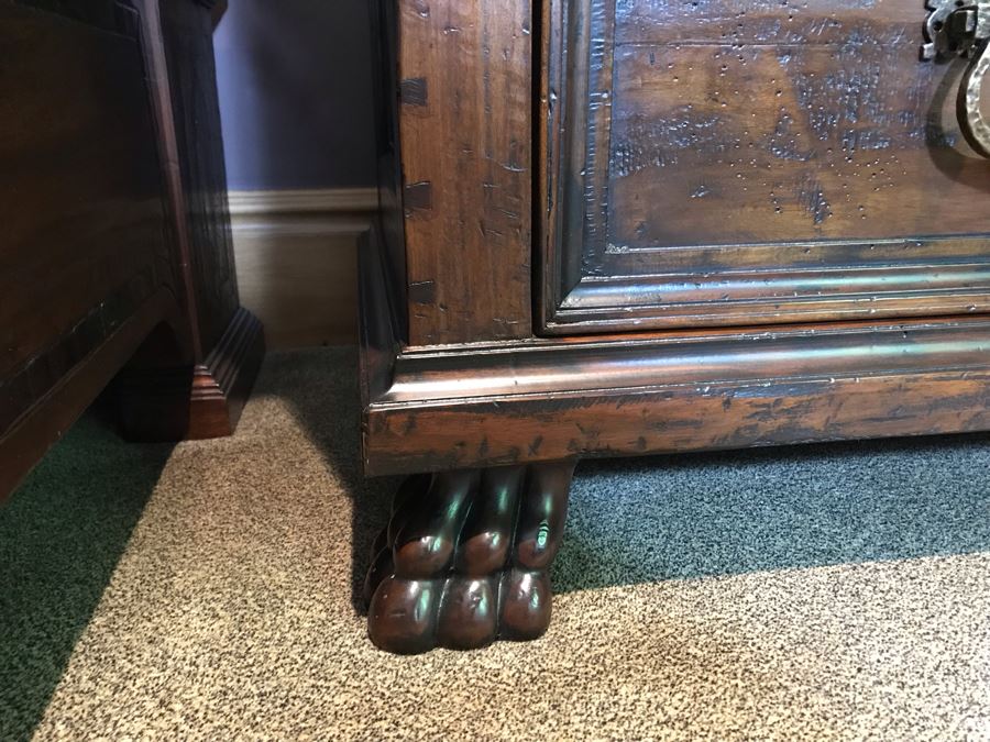 PAIR Of Century Furniture Marbella Collection Inlaid Top Dovetail Drawer 3-Drawer Chest Of Drawers Dresser Mahogany, Walnut And Maple With Solid Brass Handles 54W X 22D X 42H Retails $5,980 [Photo 7]