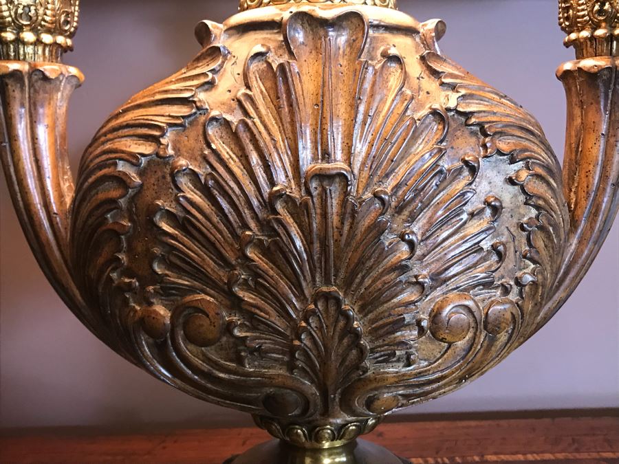 Pair Of Impressive Maitland-Smith Wooden Table Lamps 33H Retails $1,940 [Photo 6]