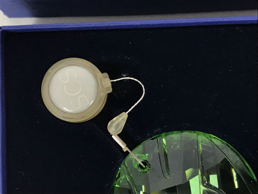 Swarovski Crystal SCS Green Bamboo Ornament With Original Box And Swarovski Crystal Heart With Original Box [Photo 4]