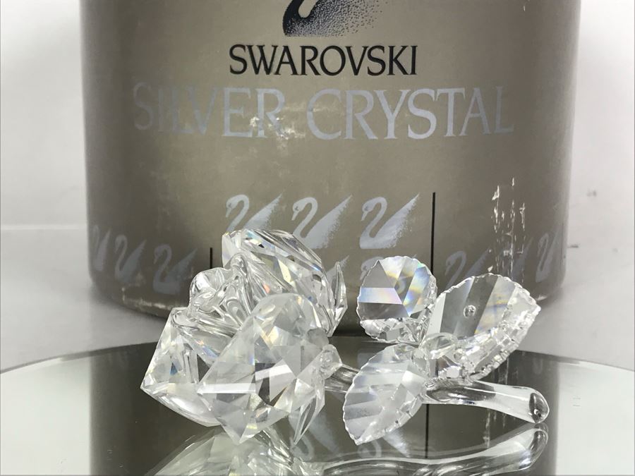 Swarovski Crystal Rose Figurine With Original Box [Photo 1]