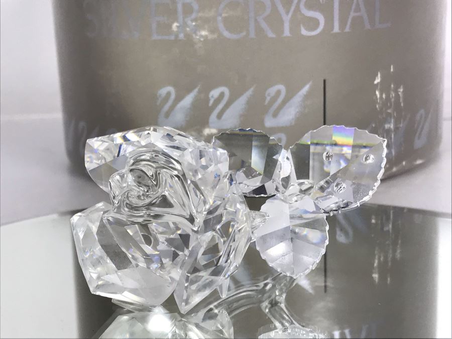 Swarovski Crystal Rose Figurine With Original Box [Photo 2]