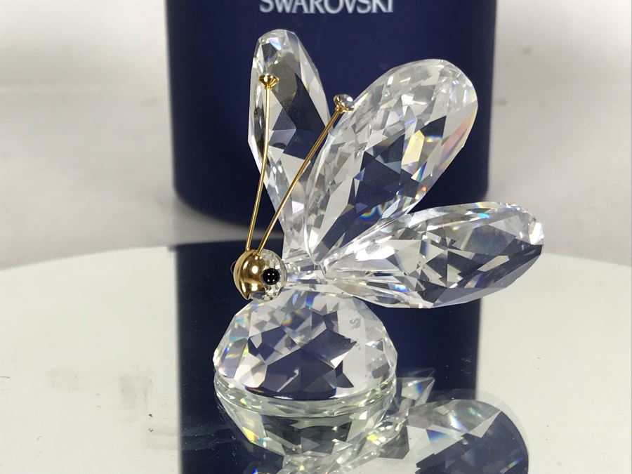 Swarovski Crystal Large Butterly Figurine 7639 With Original Box Retails $85 [Photo 1]