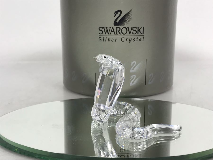Swarovski Crystal Cobra Figurine 7603 With Original Box [Photo 2]