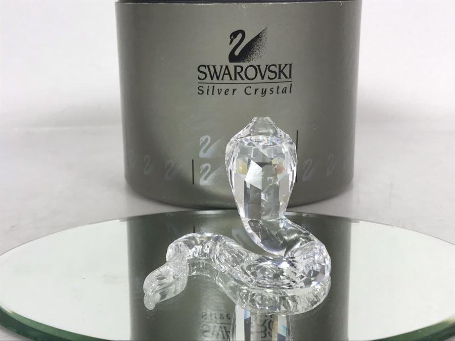 Swarovski Crystal Cobra Figurine 7603 With Original Box [Photo 5]