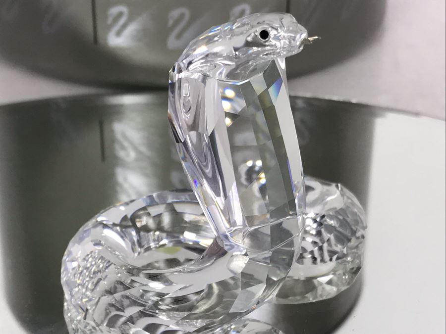 Swarovski Crystal Cobra Figurine 7603 With Original Box [Photo 8]