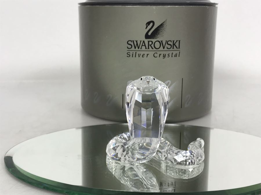 Swarovski Crystal Cobra Figurine 7603 With Original Box [Photo 4]