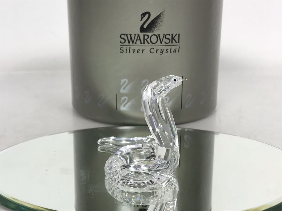 Swarovski Crystal Cobra Figurine 7603 With Original Box [Photo 6]
