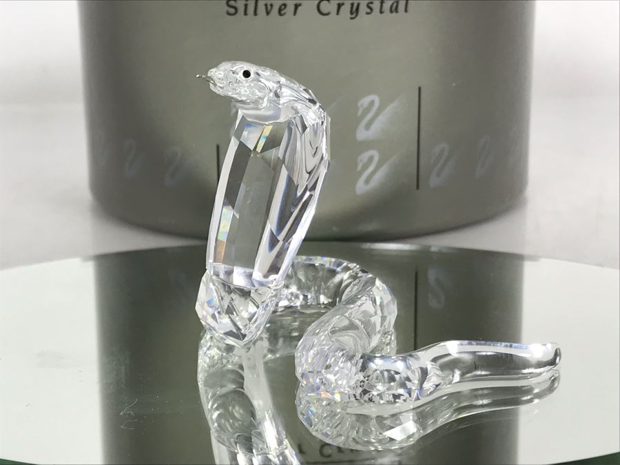 Swarovski Crystal Cobra Figurine 7603 With Original Box [Photo 1]