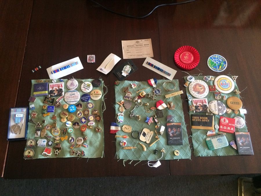 Huge Pin, Button, Ribbon Lot [Photo 1]