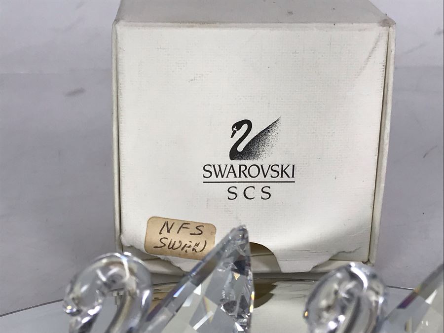 Pair Of Swarovski SCS (Swarovski Crystal Society) Crystal Swans - One With Original Box [Photo 4]